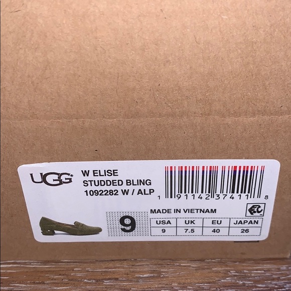 UGG Elise Studded Suede Leather Shoe Beige 9 NIB - Picture 6 of 14